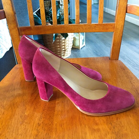 Clarks Women's Pumps Heels Kaylin Cara Shoes in Wine Suede Size 9 M - Picture 2 of 6